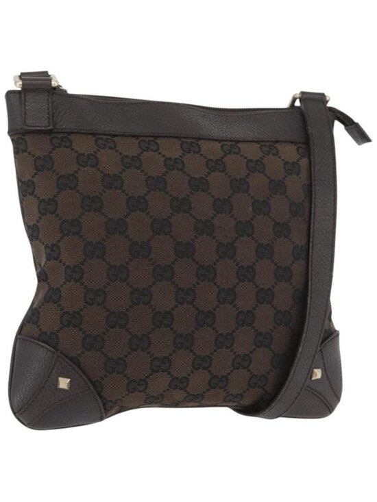 GUCCI Handbags - Authentic GUCCI GG Canvas Shoulder Bag Outlet Brown Gold 272396